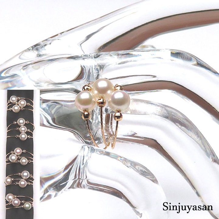 真珠屋さん 誰もが可愛く【フリーサイズ】ホワイトピンク 最高の色！5.9～5.5mm 3個 アコヤ真珠K18PGリング 18金 伊勢志摩産パール 新品_4