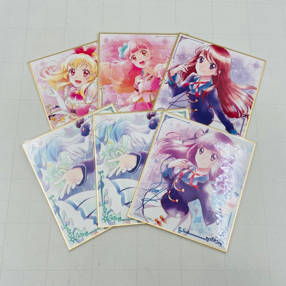 中古品 色紙ART オールアイカツ アイカツ 星宮いちご 紫吹蘭 氷上