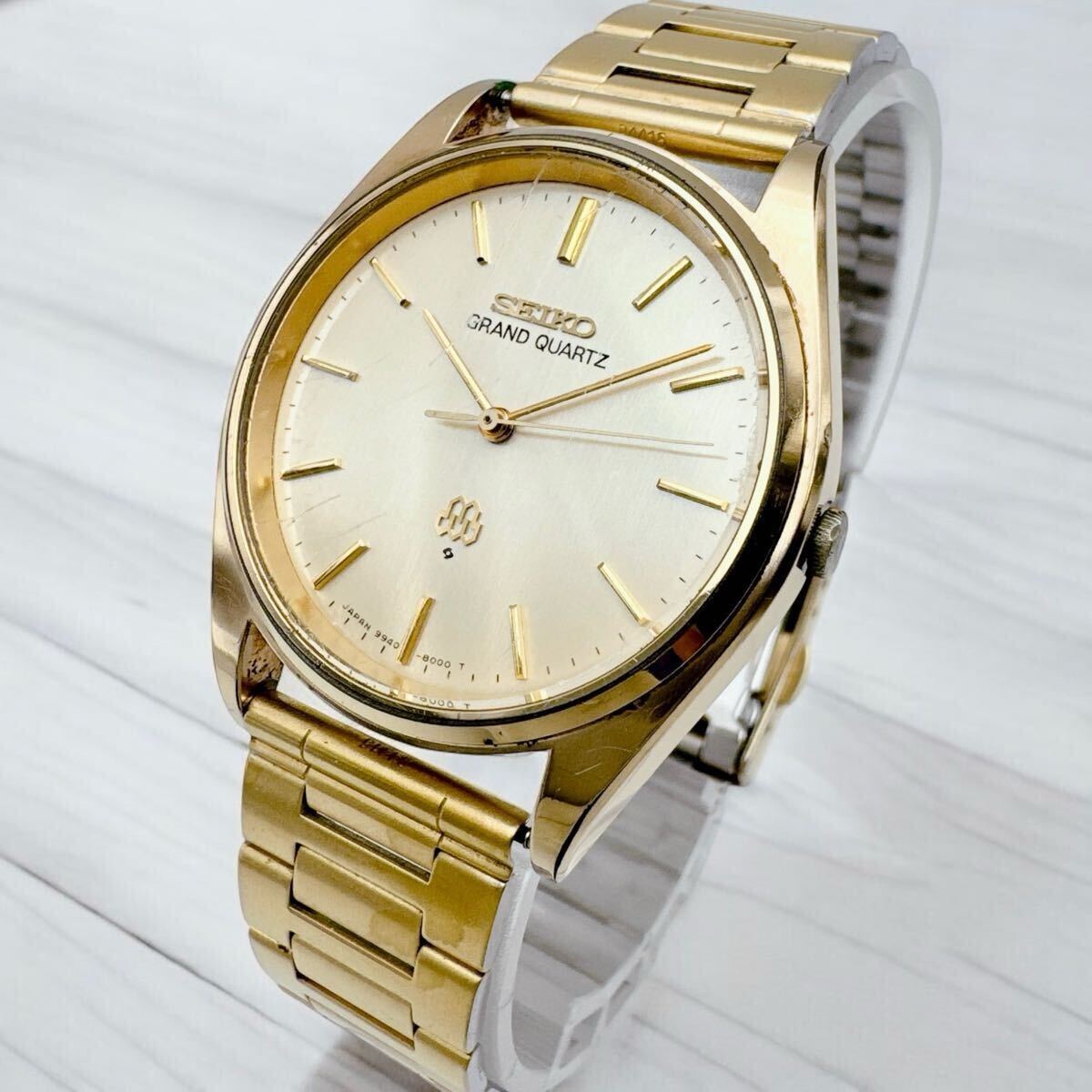 稼働 SEIKO GRAND QUARTZ セイコー グランドクオーツ 腕時計 メンズ 
