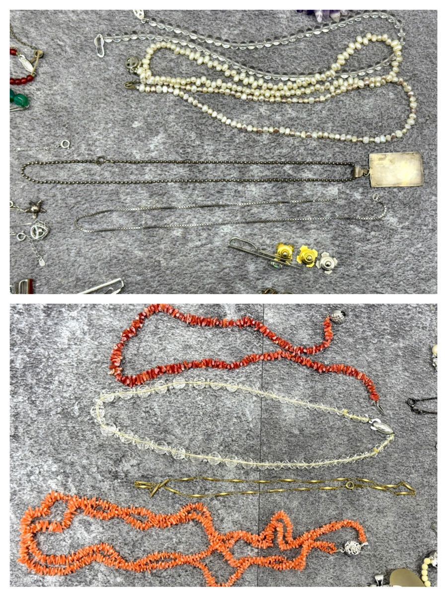 1円〜■シルバーアクセサリー まとめ SILVER 925 SV 銀 純銀 刻印 総重量1.24kg ネックレス リング 指輪 カフス■兵庫県姫路市から 25-059_4