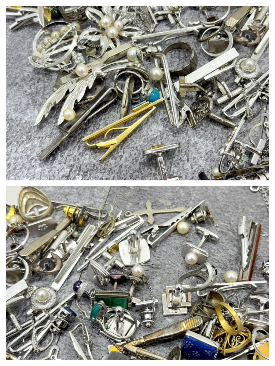 1円〜■シルバーアクセサリー まとめ SILVER 925 SV 銀 純銀 刻印 総重量1.24kg ネックレス リング 指輪 カフス■兵庫県姫路市から 25-059_6