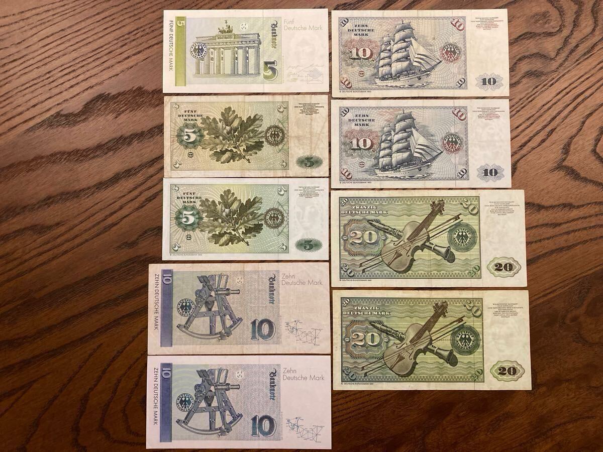 ドイツマルク 旧紙幣 外国紙幣 西ドイツマルク 20マルク 10マルク 5 