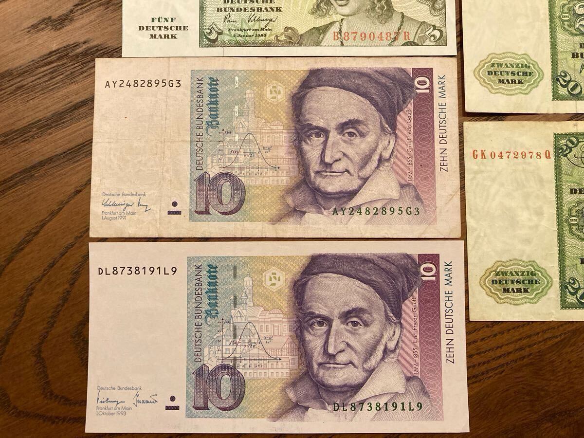 ドイツマルク 旧紙幣 外国紙幣 西ドイツマルク 20マルク 10マルク 5 