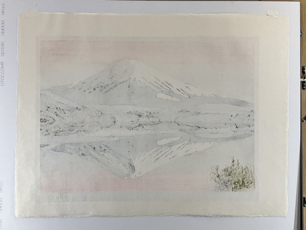 真作□木版画□宮本秋風□『山中湖』□ORIGINAL WOODBLOCK PRINT□人気