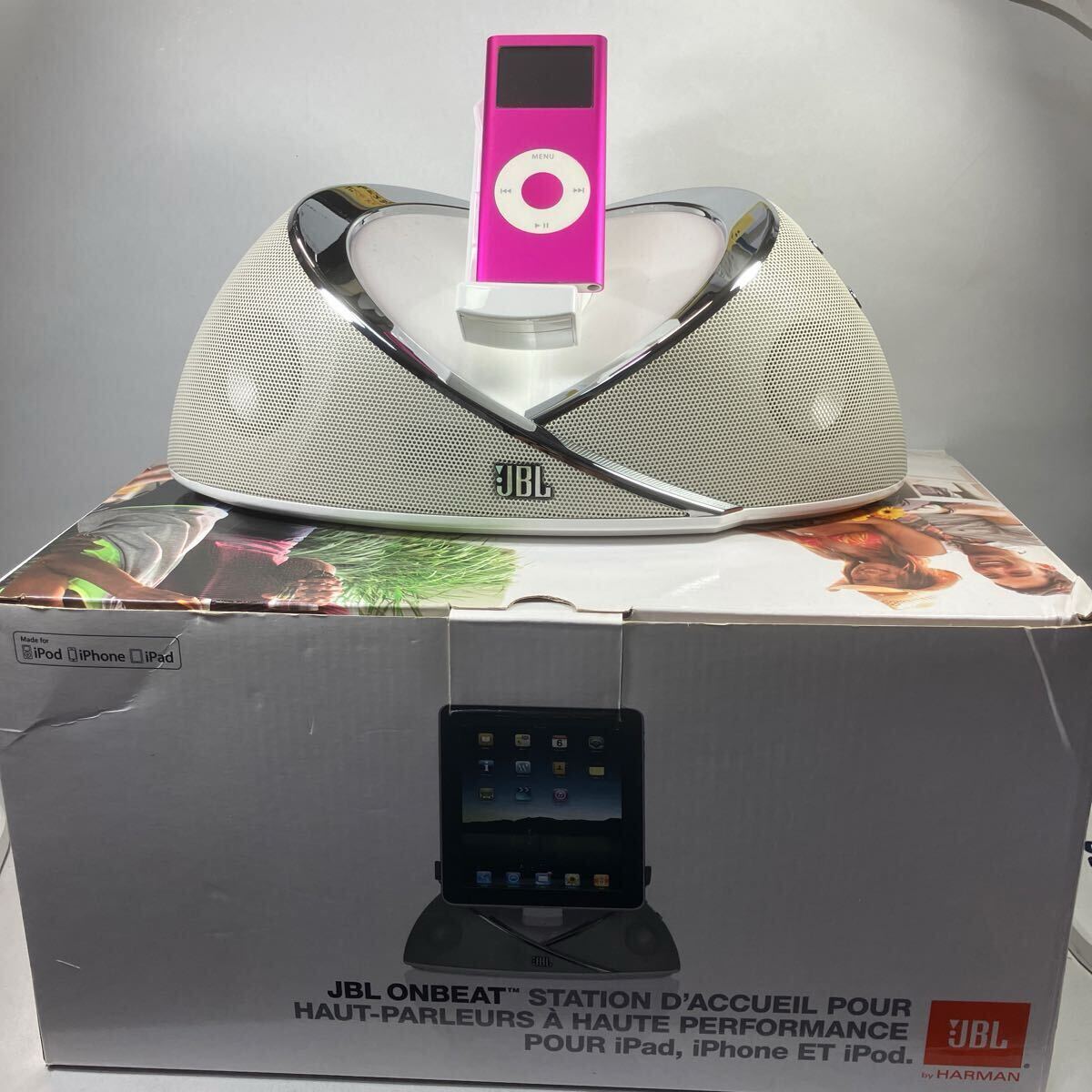 オーディオ機器 JBL OnBeatドックスピーカー iPhone/iPod対応 動作確認済み