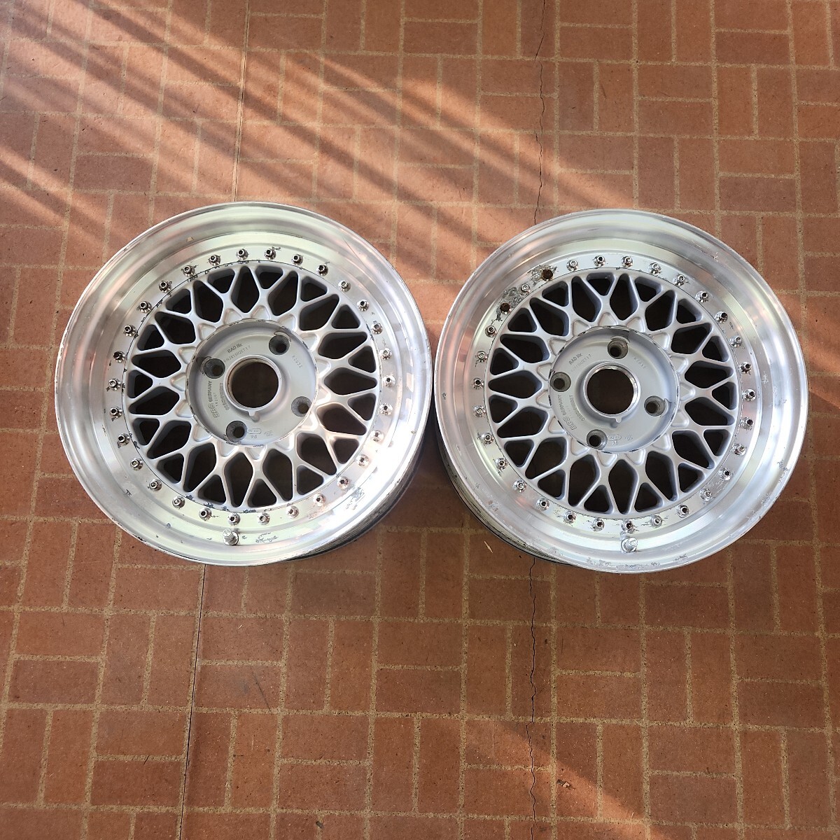 当時物 深リム 旧車 BBS RS032 メッシュ 15インチ 6.5J+17 4H-114.3