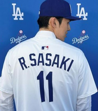 佐々木 朗希 2XL ドジャース ユニフォーム ロサンジェルス LA 11 千葉