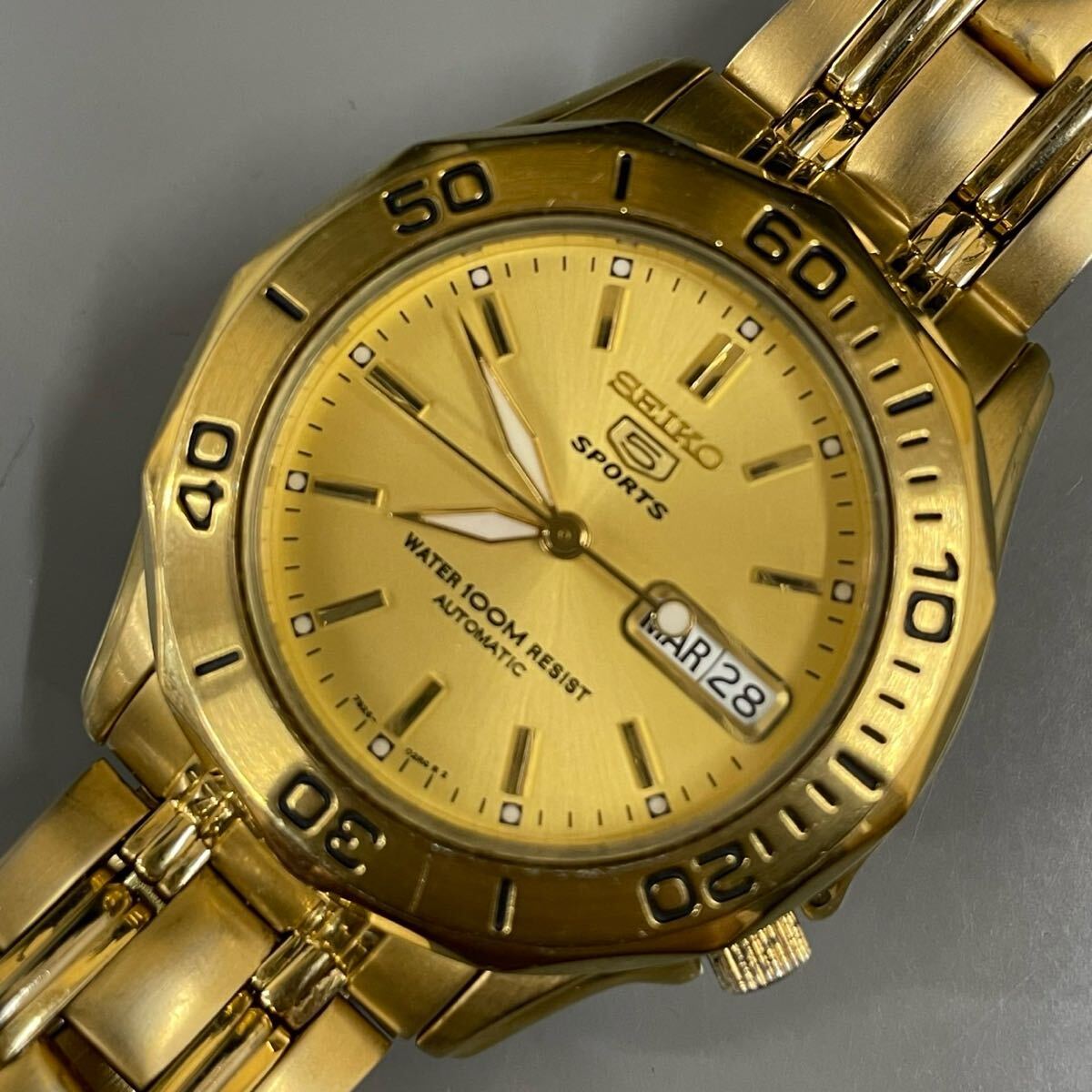 ◎【1円】SEIKO セイコー ファイブスポーツ デイデイト ゴールド 裏 