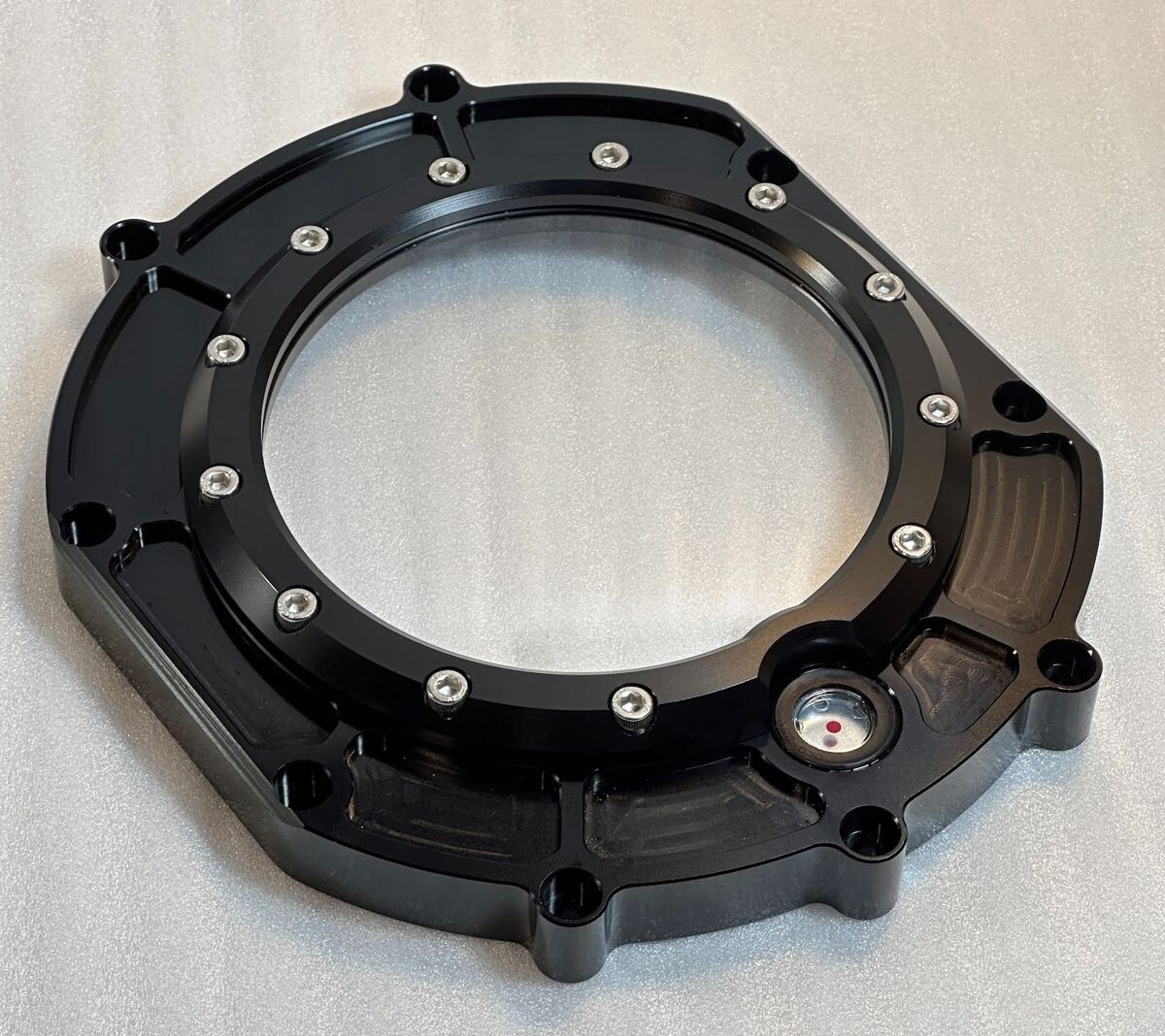 Z750F KZ1000 Z1 Z2 Z900 Z1-R BLACK スケルトン クラッチカバー アルミビレット Kawasaki カワサキ エンジン 透明 カバー xp442