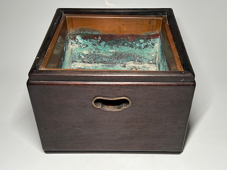 瑞】唐木 角形 火鉢 幅：30cm(木工、竹工芸)｜売買された