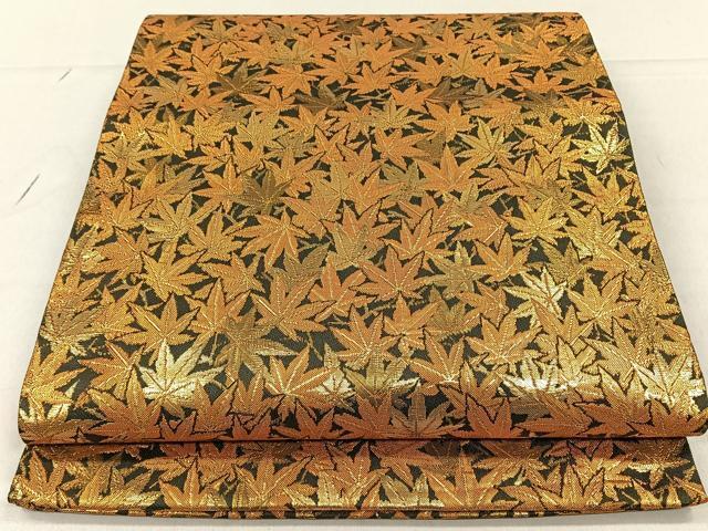 平和屋着物 佐賀錦 全通柄袋帯 楓尽くし 金糸 正絹 逸品 CAAL6405qv(仕立て