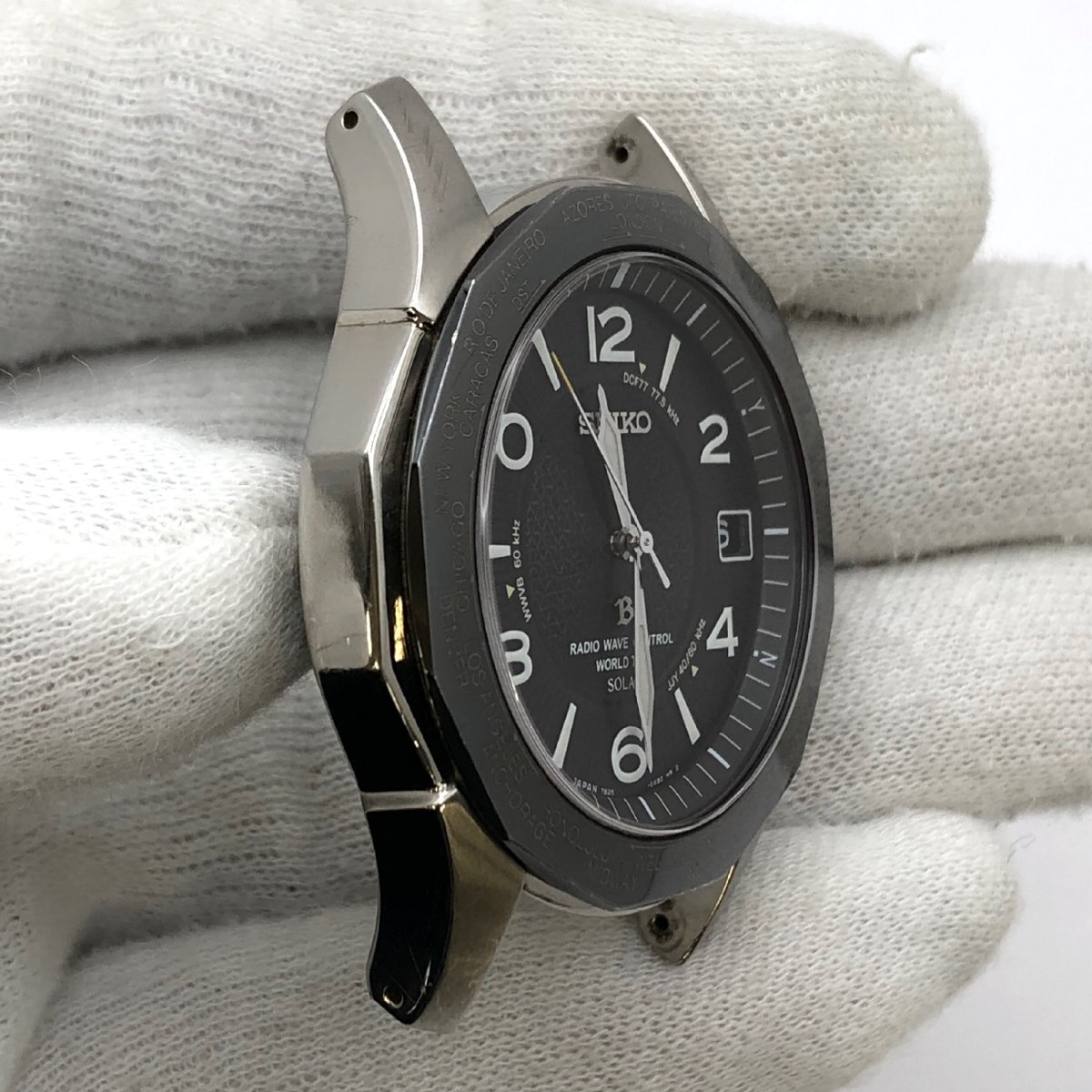 1円～/SEIKO/セイコー/ブライツ/7B25-0AA0/3針/デイト/黒文字盤/チタン
