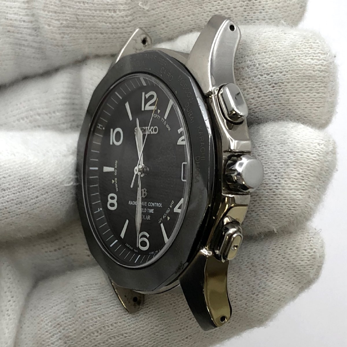 1円～/SEIKO/セイコー/ブライツ/7B25-0AA0/3針/デイト/黒文字盤/チタン 
