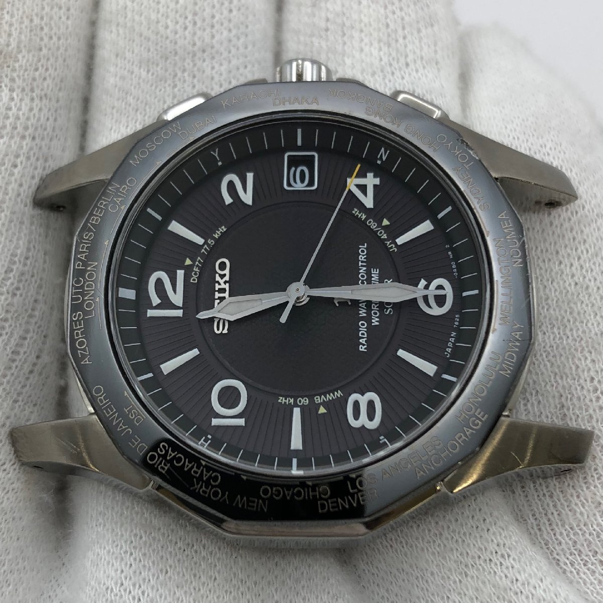 1円～/SEIKO/セイコー/ブライツ/7B25-0AA0/3針/デイト/黒文字盤/チタン