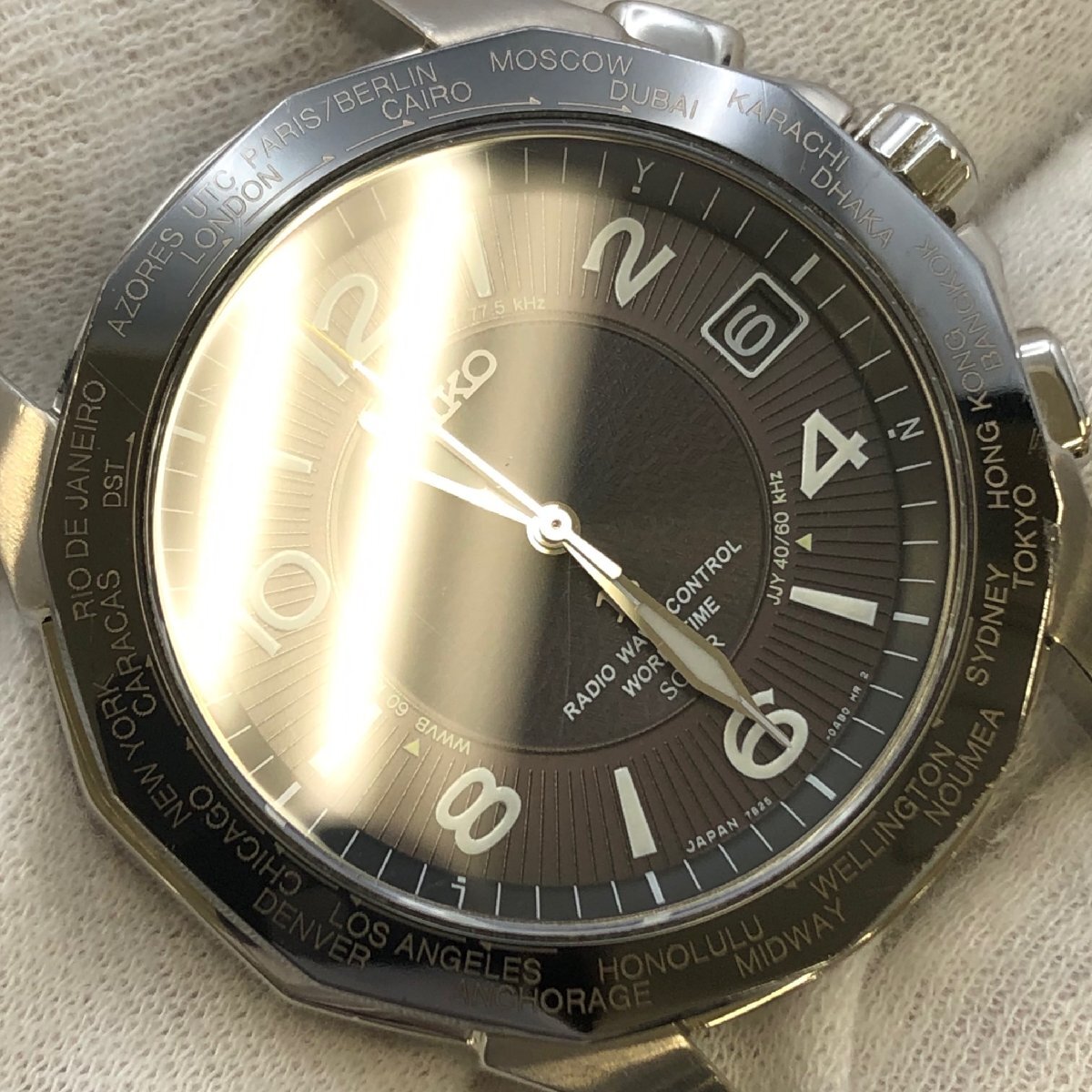 1円～/SEIKO/セイコー/ブライツ/7B25-0AA0/3針/デイト/黒文字盤/チタン
