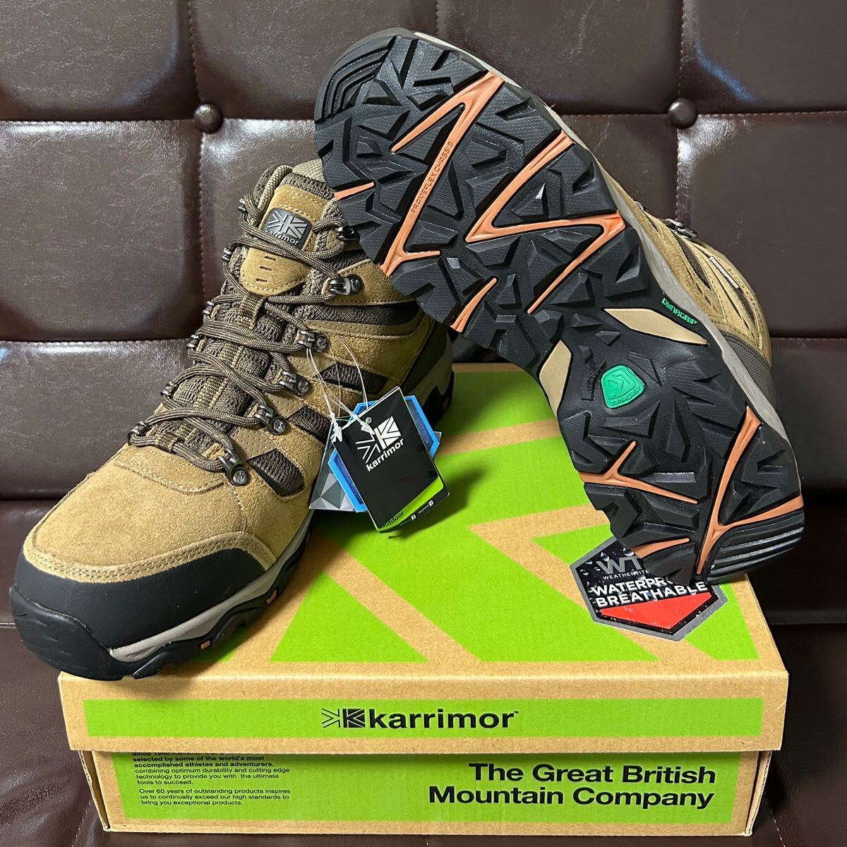 新品！KarrimorカリマーMount Mid9weathertite本革防水トレッキングシューズ27cmトープweathertite防水DYNAGRIPソール_2