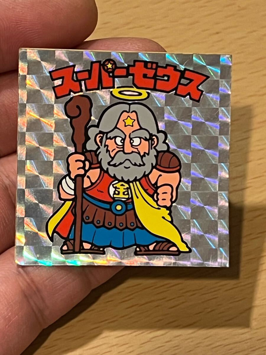 初期チョコ版　裏台紙濃い青インク　旧ビックリマン　ヘッド　シール　 スーパーゼウス_1