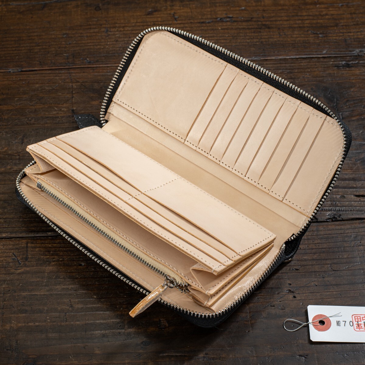 サメ革【実物撮影】シャーク 鮫 新品 メンズ 長財布 ラウンド