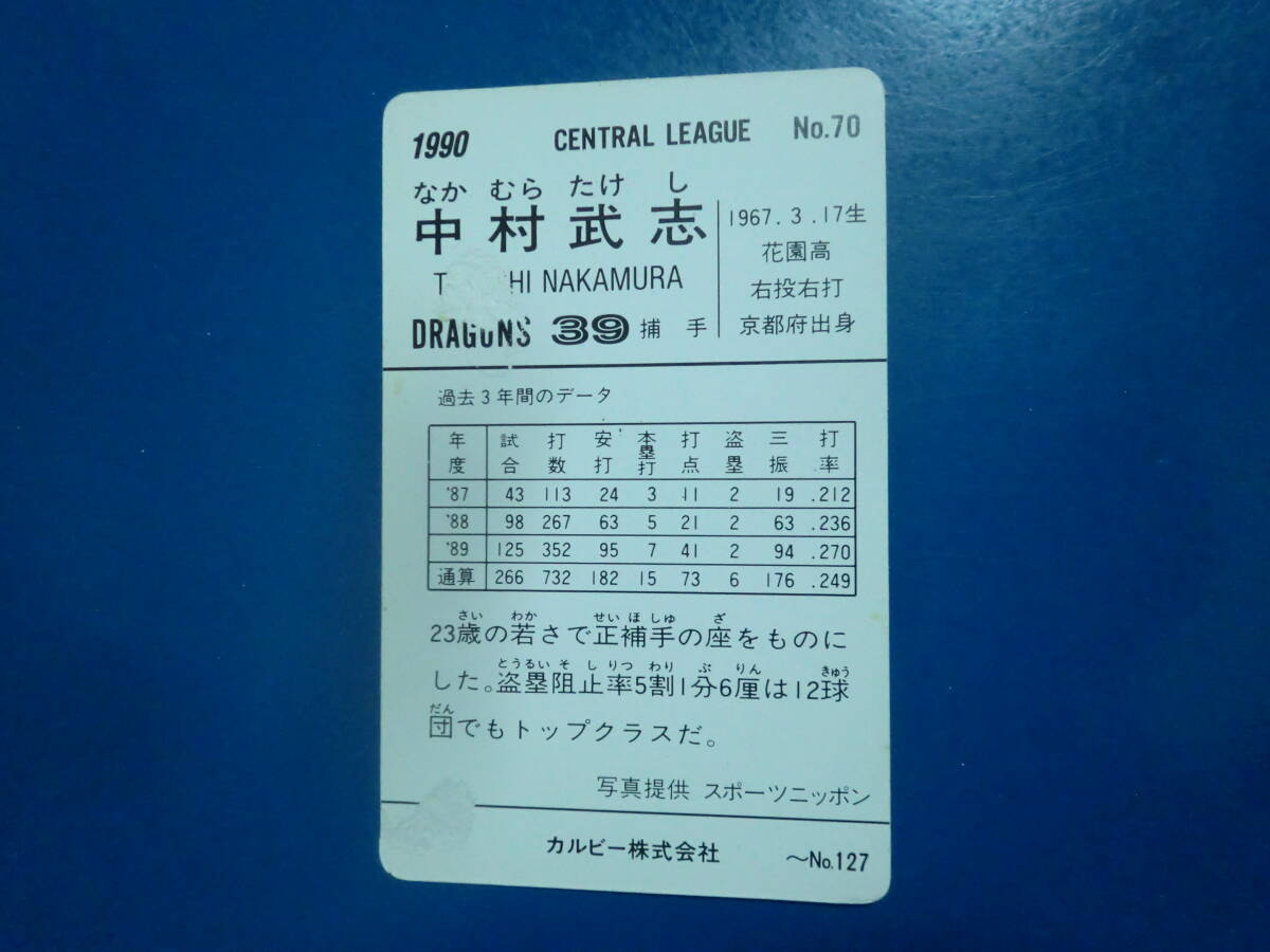 カルビー プロ野球 1990 No.70 中村武志_2