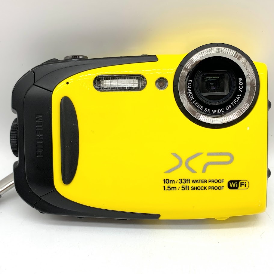 【AH-18】通電確認済　FUJIFILM　FinePix　XP70　5×　イエロー×ブラックカラー　富士フイルム　ファインピクス　デジカメ　バッテリー付_2