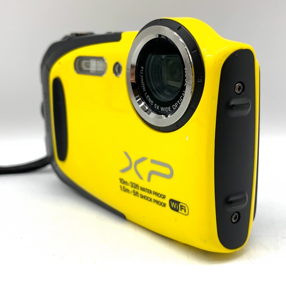 【AH-18】通電確認済　FUJIFILM　FinePix　XP70　5×　イエロー×ブラックカラー　富士フイルム　ファインピクス　デジカメ　バッテリー付_7