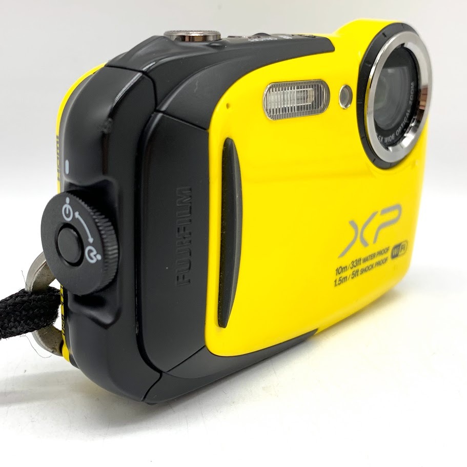 【AH-18】通電確認済　FUJIFILM　FinePix　XP70　5×　イエロー×ブラックカラー　富士フイルム　ファインピクス　デジカメ　バッテリー付_8