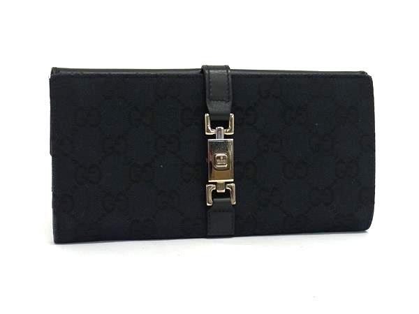 1円 美品 GUCCI グッチ 長財布 ブラック レザー 035 1408 2150 □美品