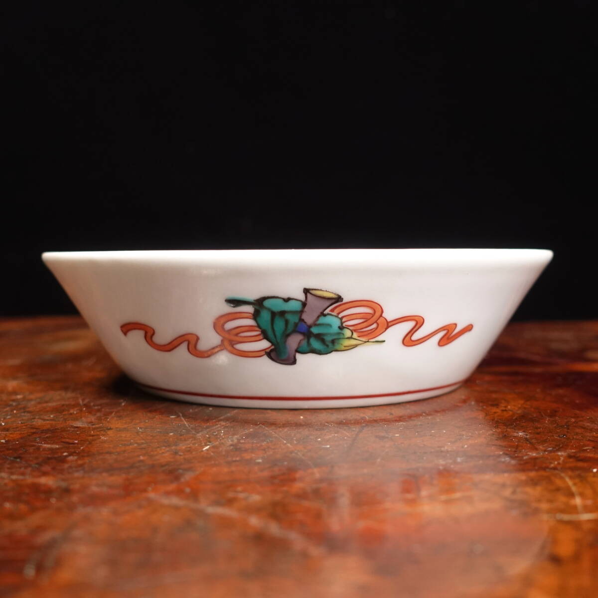 九谷陶画の名工 石野竜山（金城竜山）色絵 玉取獅子皿 向付 5客 共箱