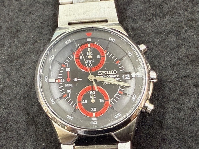 SEIKO セイコー V657-0A10 クロノグラフ デイト メンズ クォーツ腕時計