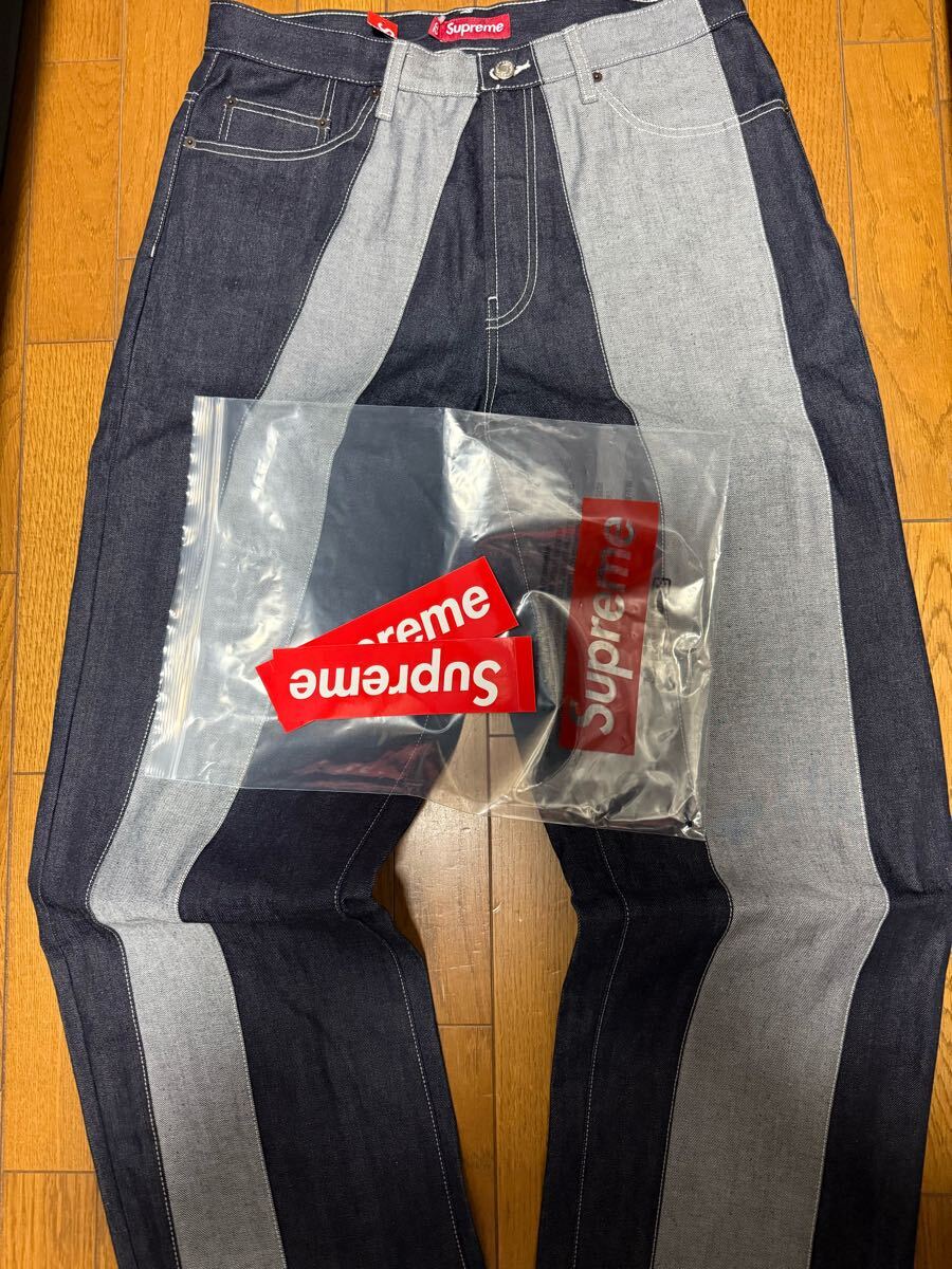 シュプリーム バギー デニム パンツ Supreme Paneled Stripe Baggy