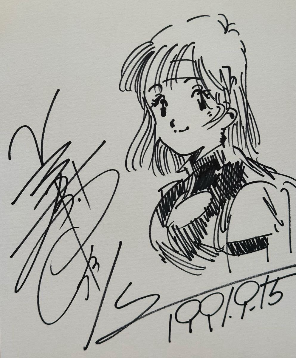サイン色紙】 美樹本晴彦 『トップをねらえ！』 タカヤノリコ 色紙に