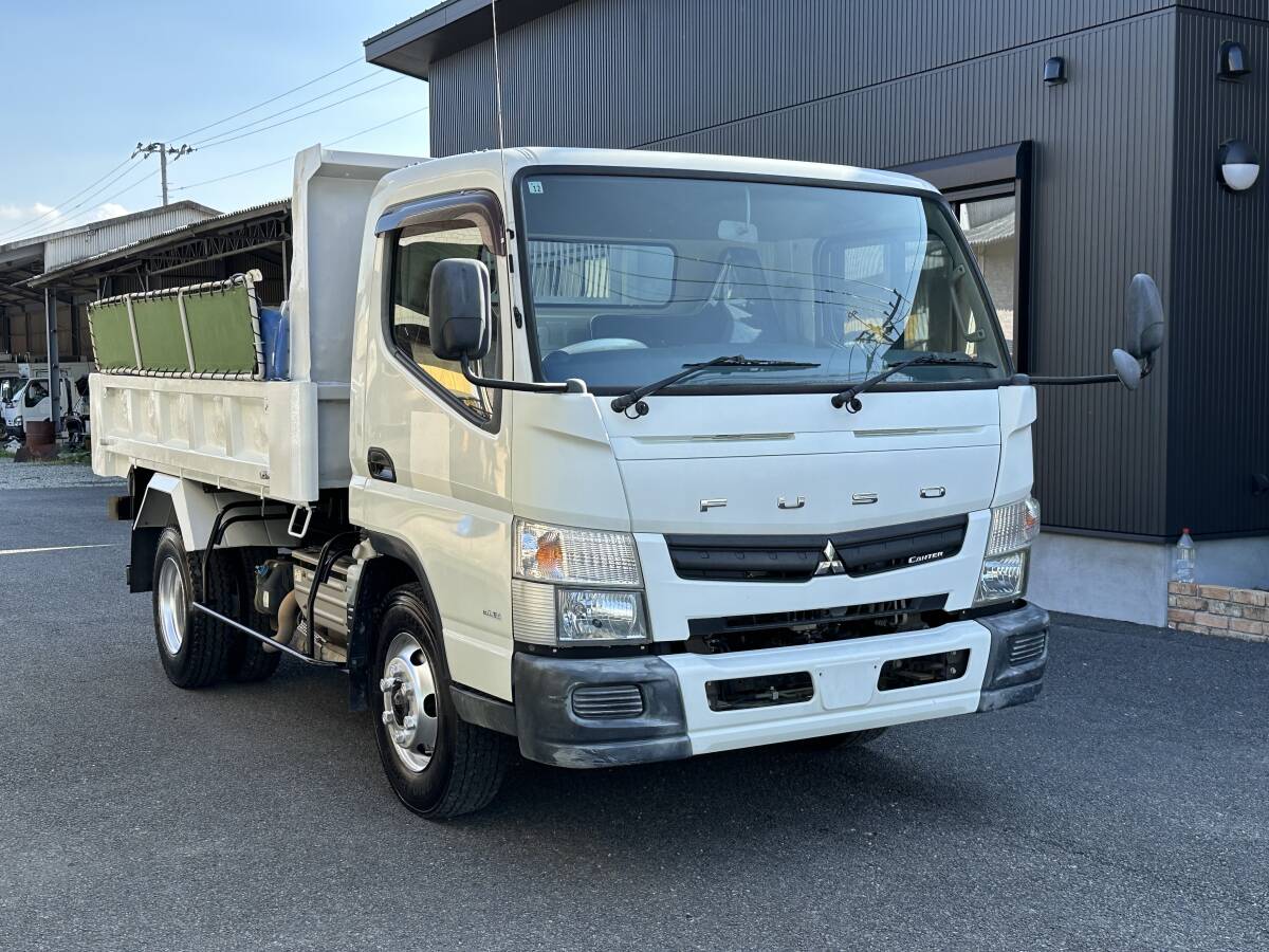 動画有！売り切り！H27年 三菱 キャンター ダンプ Lゲート テールゲート 積載4000kg 2.9L ディーゼル 5速MT エンジン好調！佐賀福岡_1