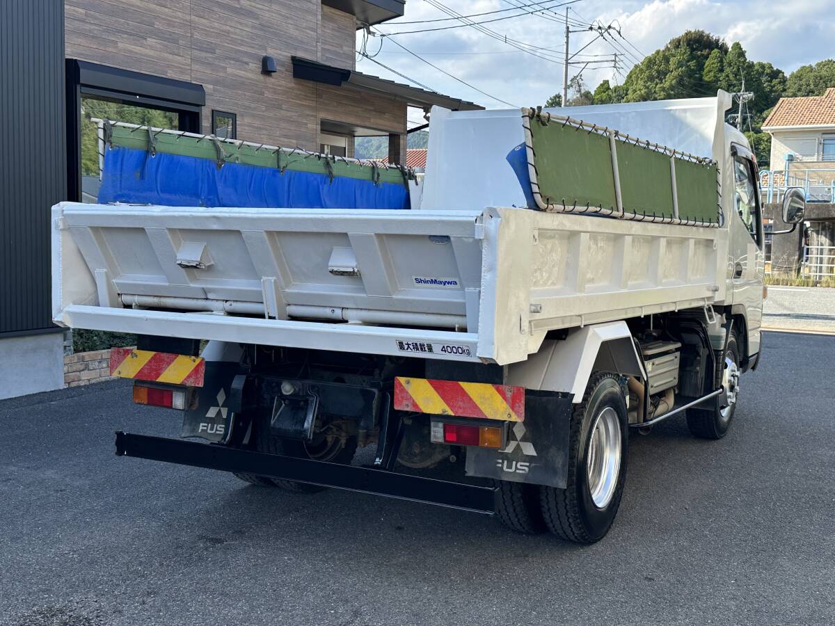 動画有！売り切り！H27年 三菱 キャンター ダンプ Lゲート テールゲート 積載4000kg 2.9L ディーゼル 5速MT エンジン好調！佐賀福岡_2