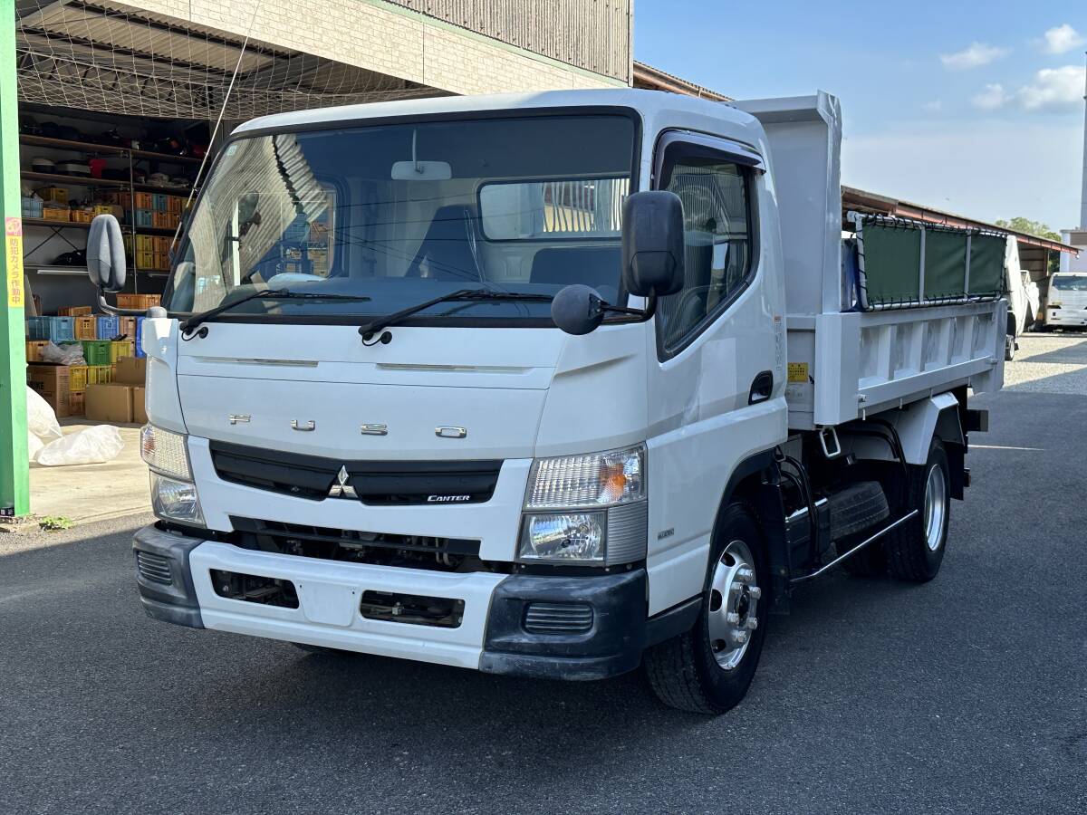 動画有！売り切り！H27年 三菱 キャンター ダンプ Lゲート テールゲート 積載4000kg 2.9L ディーゼル 5速MT エンジン好調！佐賀福岡_4