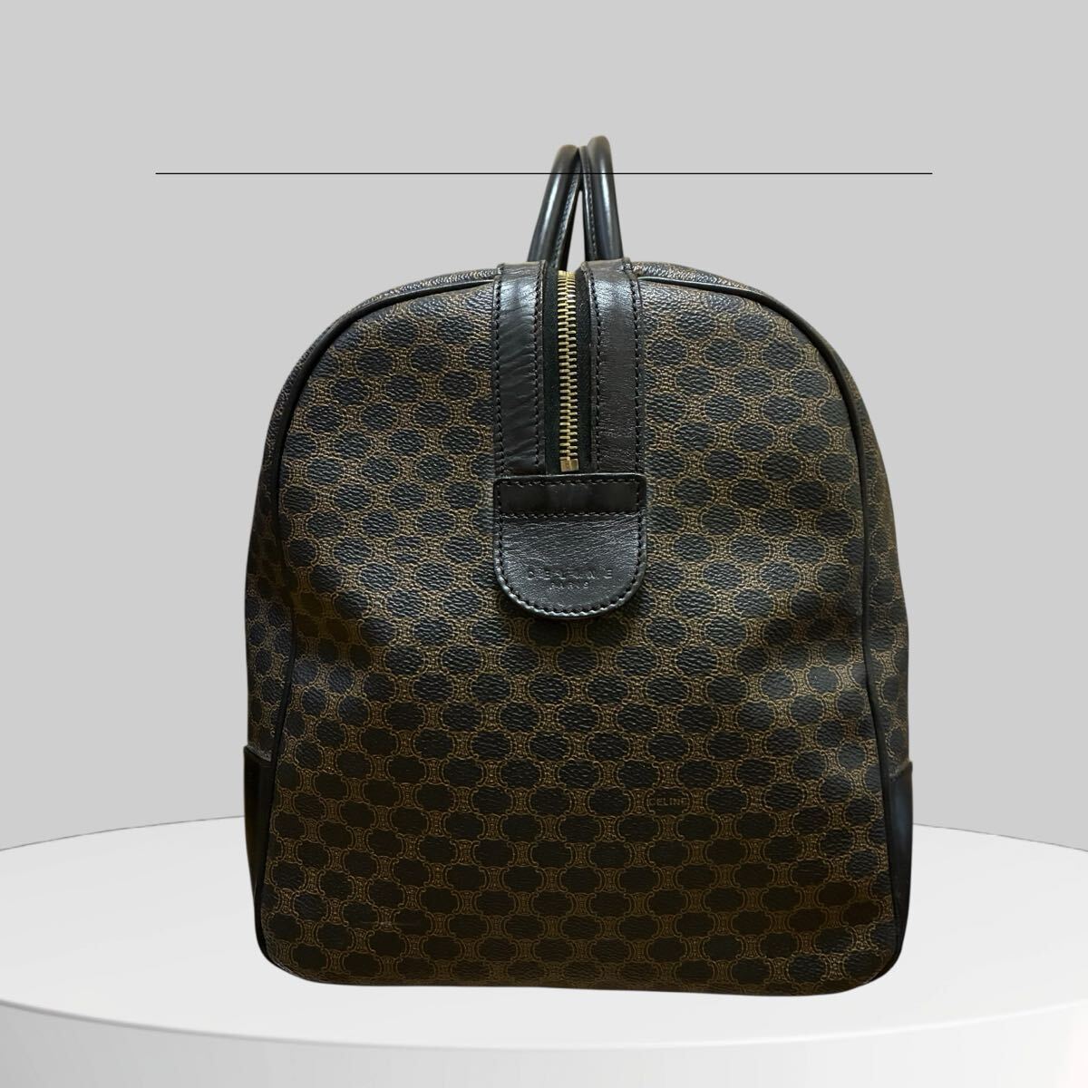 美品/南京錠付】CELINE セリーヌ メンズ ボストンバッグ 黒マカダム