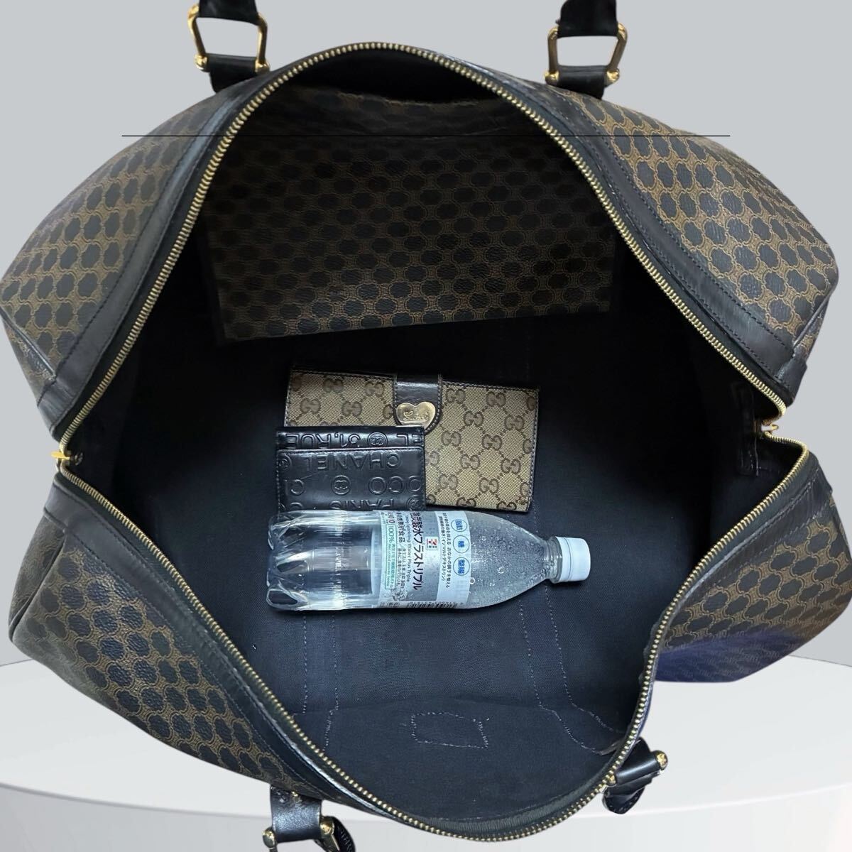 美品/南京錠付】CELINE セリーヌ メンズ ボストンバッグ 黒マカダム