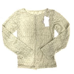 送料360円 新品同様 センス オブ プレイス サイズ F 長袖 ボートネック レースカーディガ