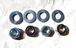 送料無料　自転車用　ハブナットセット　3/8　15mm　ナット4個　ワッシャー4個
