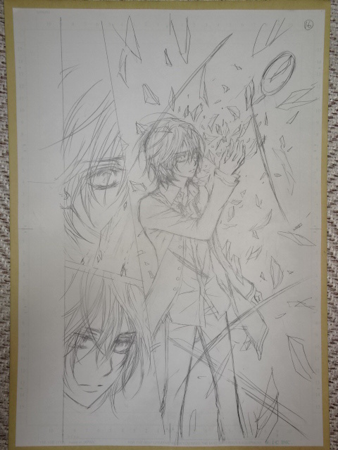 一点もの】ヴァンパイア騎士 原画展 「玖蘭 枢」 下絵 樋野まつり 直筆