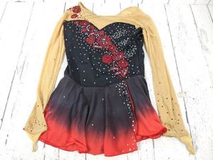 6og519/衣類■フィギュアスケート大会用衣装■スパンコール付き 長袖レオタード レディー