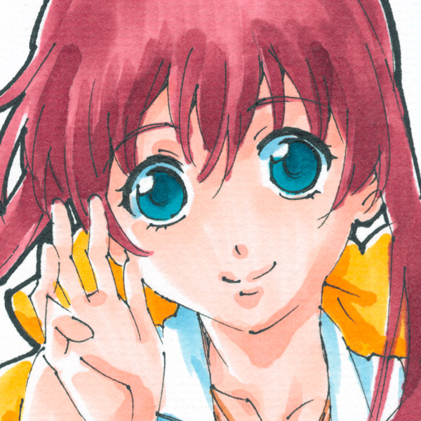 色紙 ダブルキャスト 赤坂美月 後藤圭二直筆イラストの入札履歴 - 入札