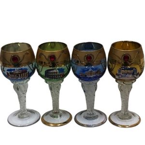 ☆murano ムラーノ ベネチアン ワイングラス 4客セット 赤透かし