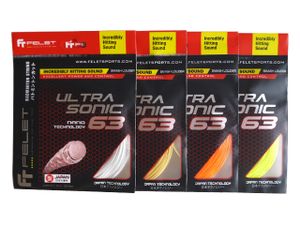 ◆FELET ULTRA SONIC 63◆極細0.63mm◆高反発◆打球音◆バドミントンストリング◆バドミ