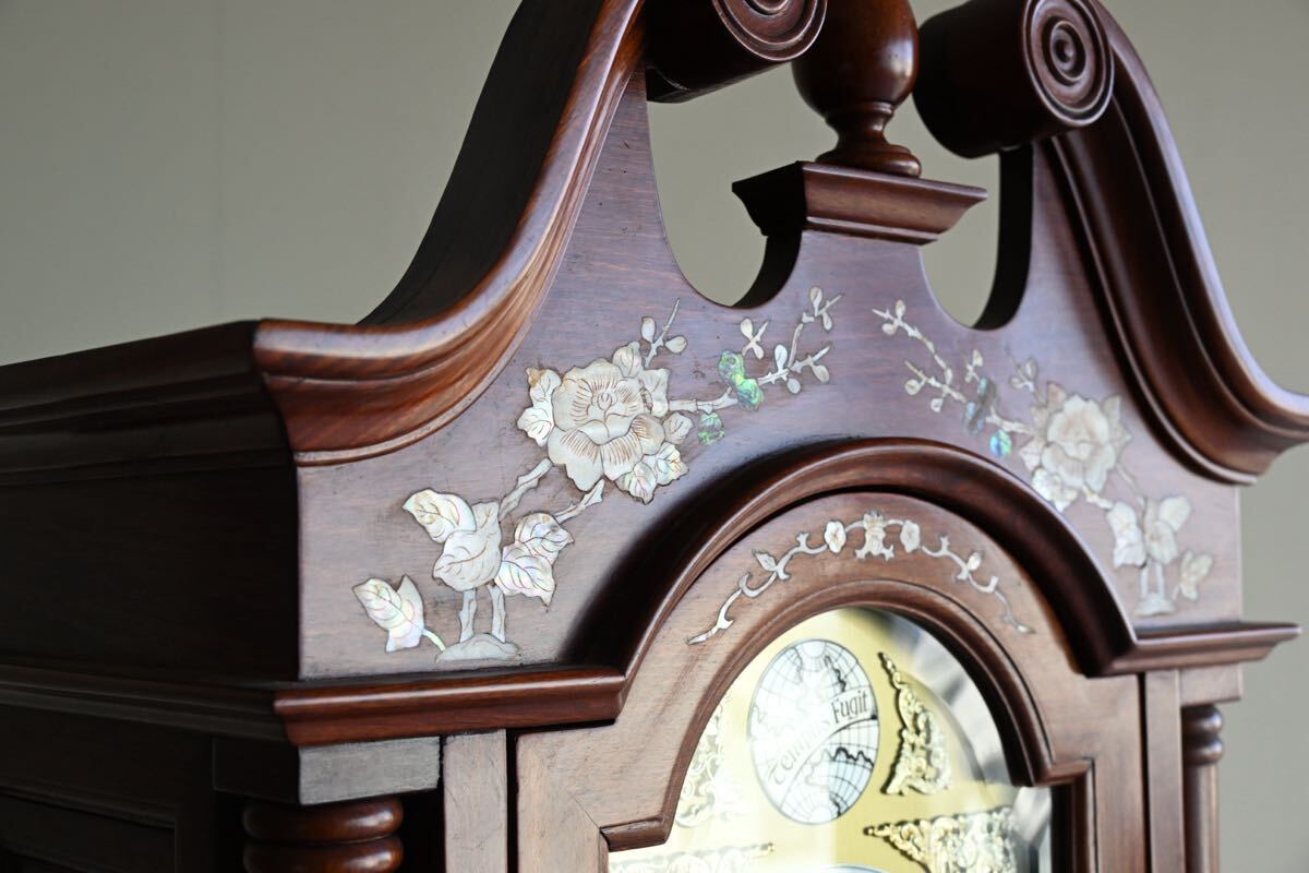 美品】MVT HERMLE ヘルムレ ドイツ製 螺鈿 柱時計 ホールクロック 大型