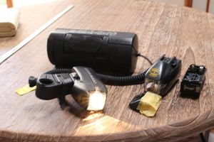 【送料込】中古 Cateye HL-500 Ⅱ×2 Micro Halogen Power Supply kit キャットアイ ロン