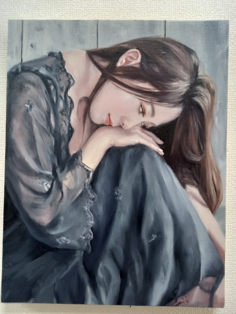 Maya 油彩画 女性と道具 若手人気作家 鈴木那奈 深みのあるタッチで女性の揺れ動く心情をすくい