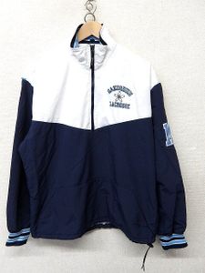 z12835:B sport製 学習院大学ラクロス部 プルオーバージャケット/白紺/L/マネージャー