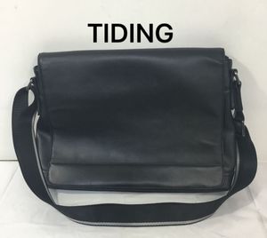 TIDING タイディング ショルダーバッグ レザー 無地 ブラック 黒 メンズ ファッション