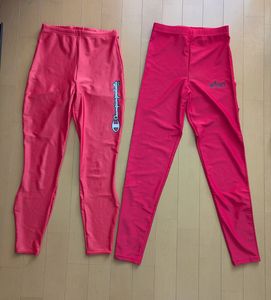 送料込・格安★赤系タイツ・スパッツ各種、サイズＭ　ランニング・マラソン等★中古・未