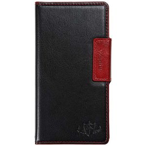 送料無料【訳あり・未使用品】マルチタイプ 手帳型 ケース ブラック×レッド●iPhone8 7